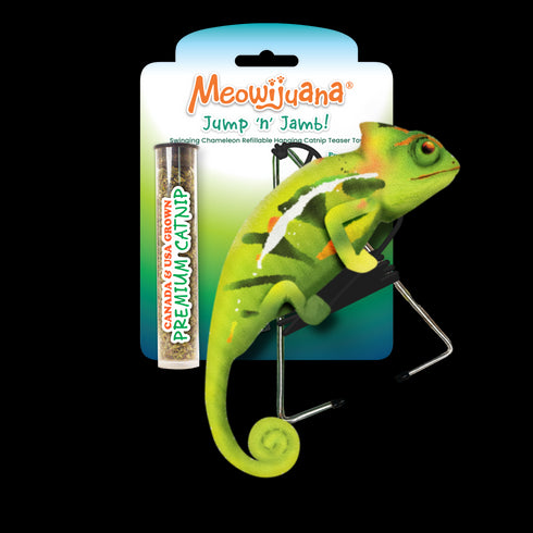 Meowijuana Jump 'n' Jamb - Chameleon - Refillable Catnip Swinging Cat Toy